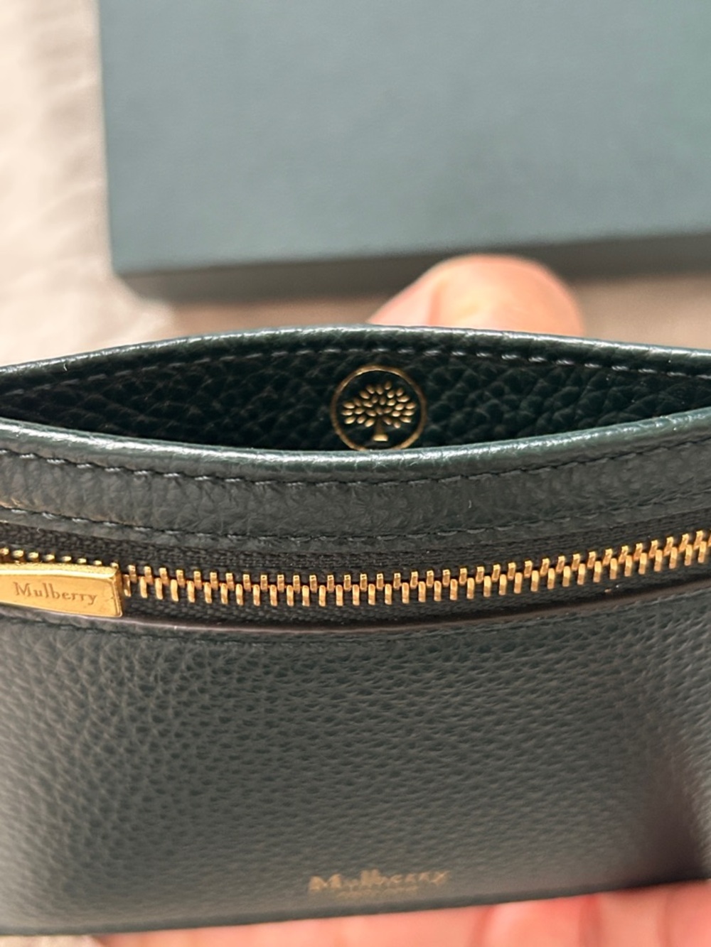 Mulberry Zipped Credit Card Slip in green - Picture 8 of 10